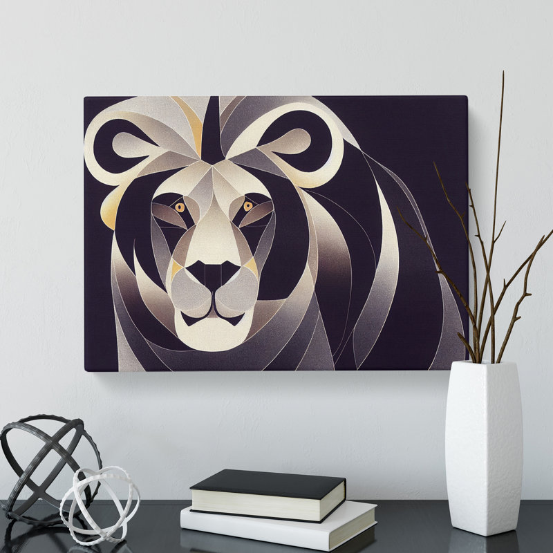 Cosmopolitan Abstract Lion - Wrapped Canvas, 40cm H x 60cm W x 3cm D