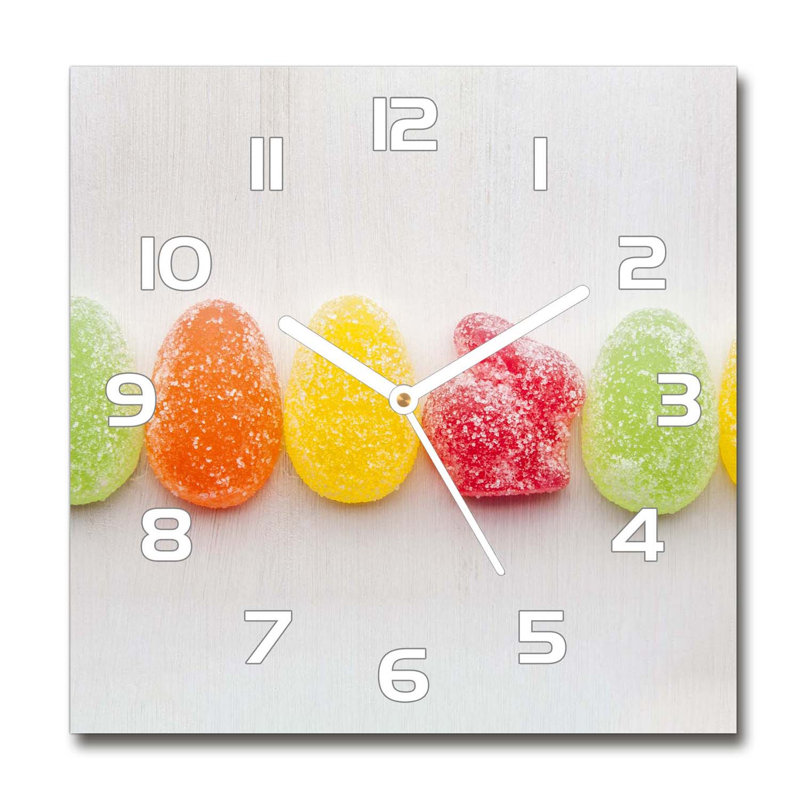 Ilgars Glass Wall Clock, White/Yellow/Green
