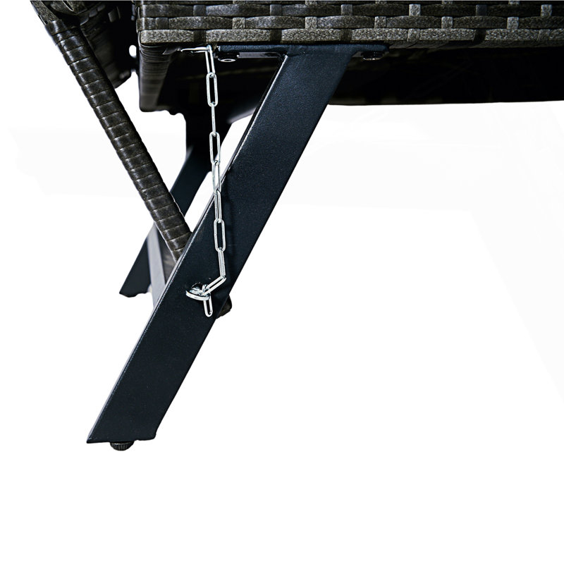 1 banc de côté pliable en osier de patio PCS