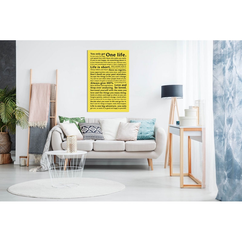 Life Manifesto Quote - Wrapped Canvas Print, 76cm H x 51cm W