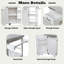 Îlot de cuisine extérieur avec plateau en acier inoxydable, serviette, étagères à épices, armoire, espace de rangement ouvert et tiroir-125506561