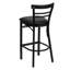Tabouret de bar et de salle à manger à deux lattes en métal avec siège rembourré en vinyle Worley-817961412-827339127