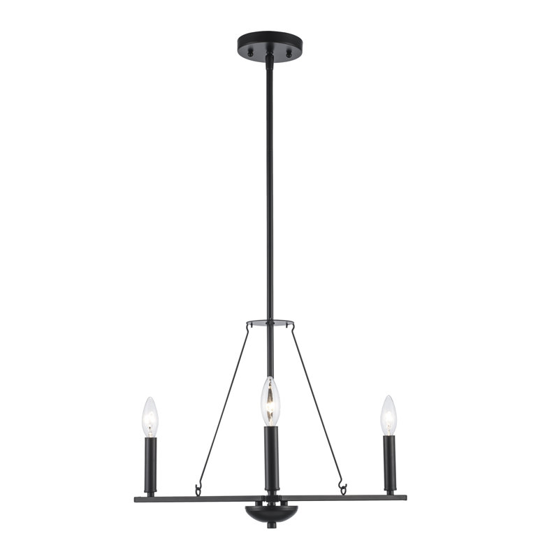 Zyian Dimmable Classic / Traditional Chandelier, Black, 18" H x 28.75" W x 28.75" D, 9