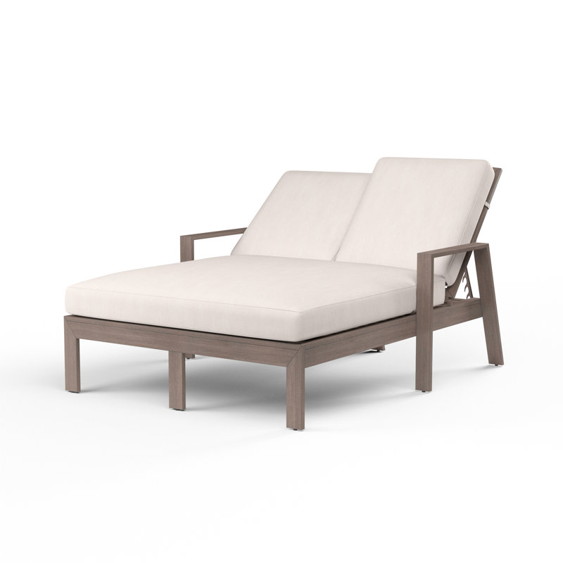 Laguna Double Reclining Chaise Lounge with Cushion, Canvas Natural Sunbrella®