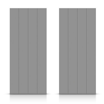 Hollow Paneled Painted without Installation Hardware Kit Sliding Closet Doors