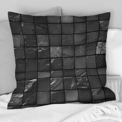 Carreaux de mosaïque gris moderne III - Coussin décoratif moderne