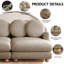 Canapé 2 places en chenille avec sièges profonds et 4 coussins ronds, beige-133424375