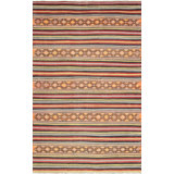 One-of-a-Kind Hand-Knotted 1960s 5'5" x 8'4" Wool Area Rug in Yellow/Brown/Red/Black