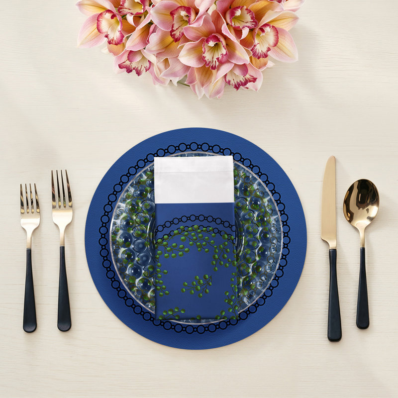 Christmas Berries Cotton Sateen Dinner Napkins, Green Blue