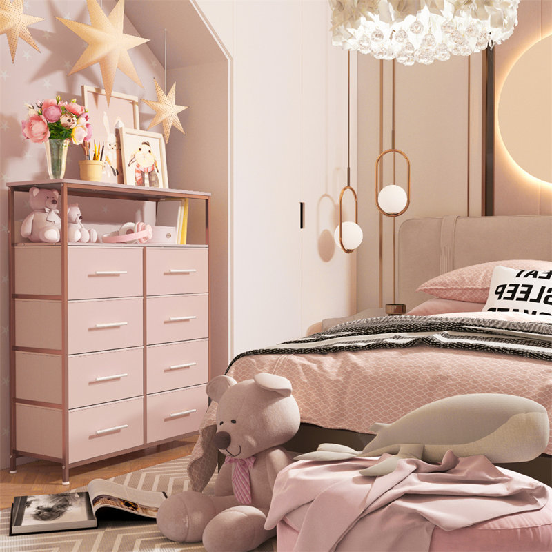 Aneisa 107cm W Chest of Drawers, Pink
