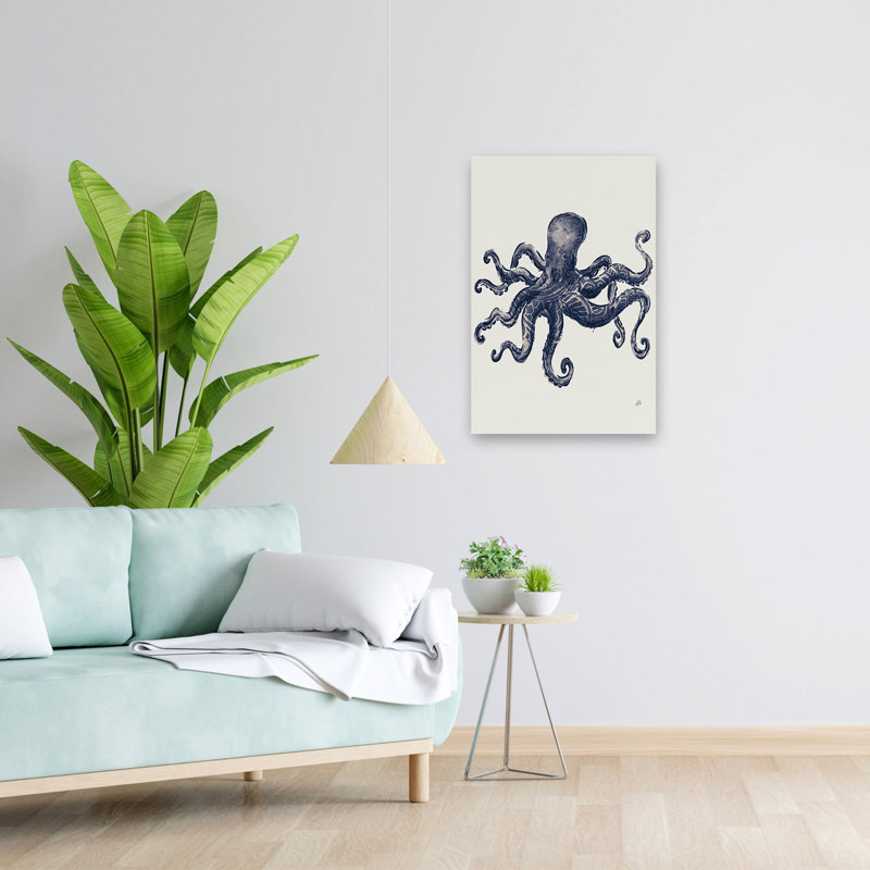 Minimaliste et Beachy Ocean Finds III bleu marine, H 24 po x l 16 po