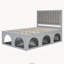 Lit plateforme double pour animaux de compagnie avec un coin sous le lit et une structure robuste, gris clair, aucun sommier tapissier requis, base de lit adaptée aux animaux de compagnie-133872625-133872630