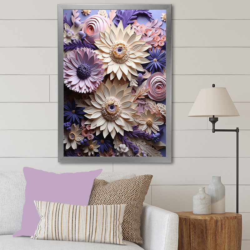 «Population Daisy Bloom Simple Beauty II», reproduction sur toile, Cadre simple argenté, H 32 po x l 24 po x P 1 po