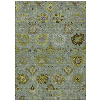 Machine Washable Indoor/Outdoor Mattis ACN2289 Damask Rug