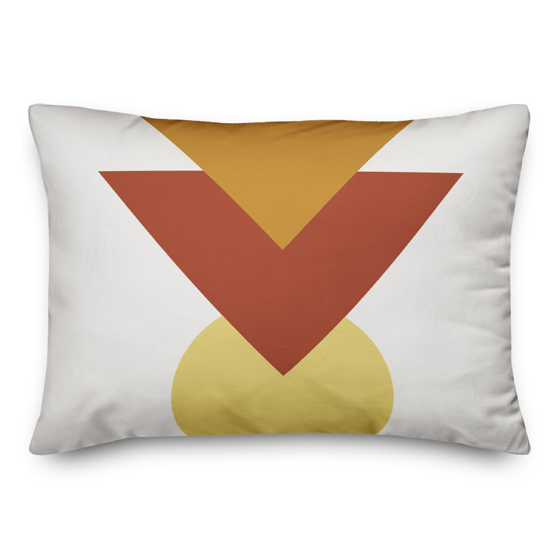  Indoor / Outdoor Geometric Lumbar Pillow, Brown/Beige/Peach