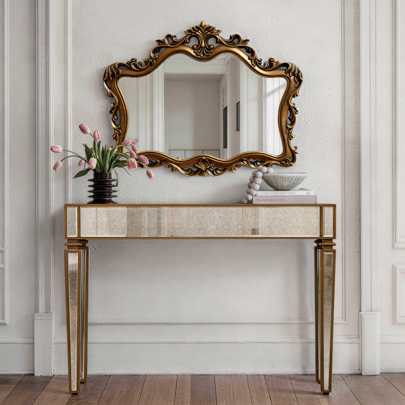 Euri Irregular Decorative Vintage Gold Arched Wall Mirror
