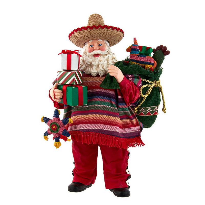  Figurine de Noël Fabrique, Père Noël mexicain musical, 11 po