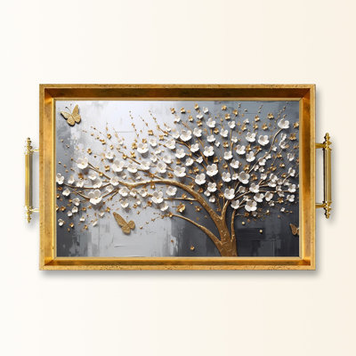 Elegant Glass Tray, 19.7 x 11.4 x 1.4 inches | 100% Durable Glass Construction | Easy to Clean with Damp Cloth | Ideal for Serving, Decorative Display, and Organizing | Stylish Addition to Home Décor