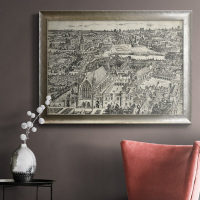 " Bird's Eye View of London - Ely Place " Print