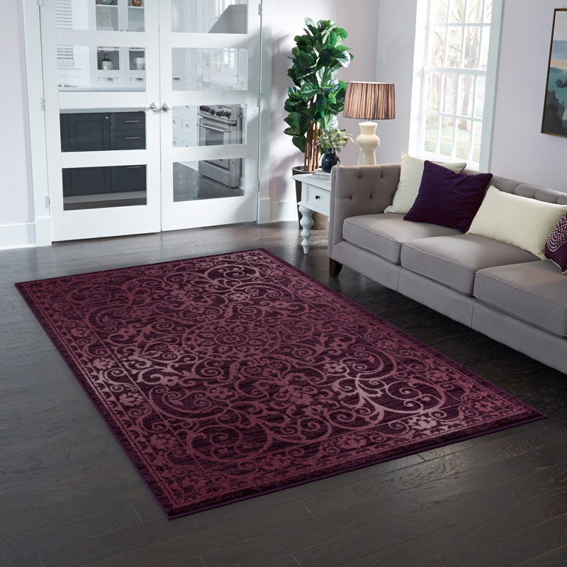 Dreyfuss Oriental Intense Area Rug, Purple, Rectangle 5' x 7'