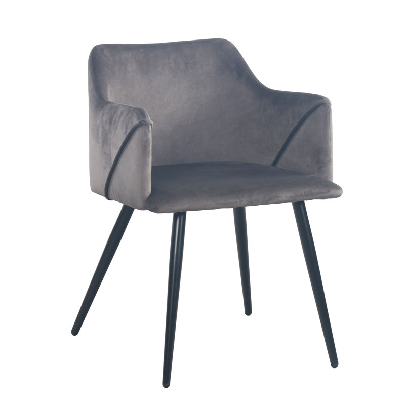Raylan 47cm H Velvet Upholstered Armchair, Grey