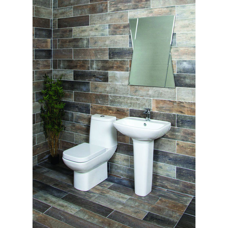 White Stone 810mm L x 560mm W White Ceramic Rectangular Sink with Overflow