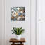 Key cabinet for wall, Opens to the left, 30x30x5, White, Geometric patterns with tiles, artistic composition, 