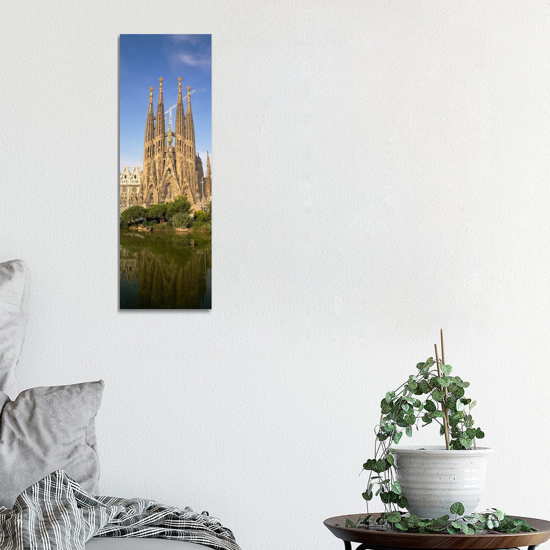 Low Angle View Of A Cathedral, Sagrada Familia, Barcelona, Spain by Panoramic Images - Wrapped Canvas Panoramic Print