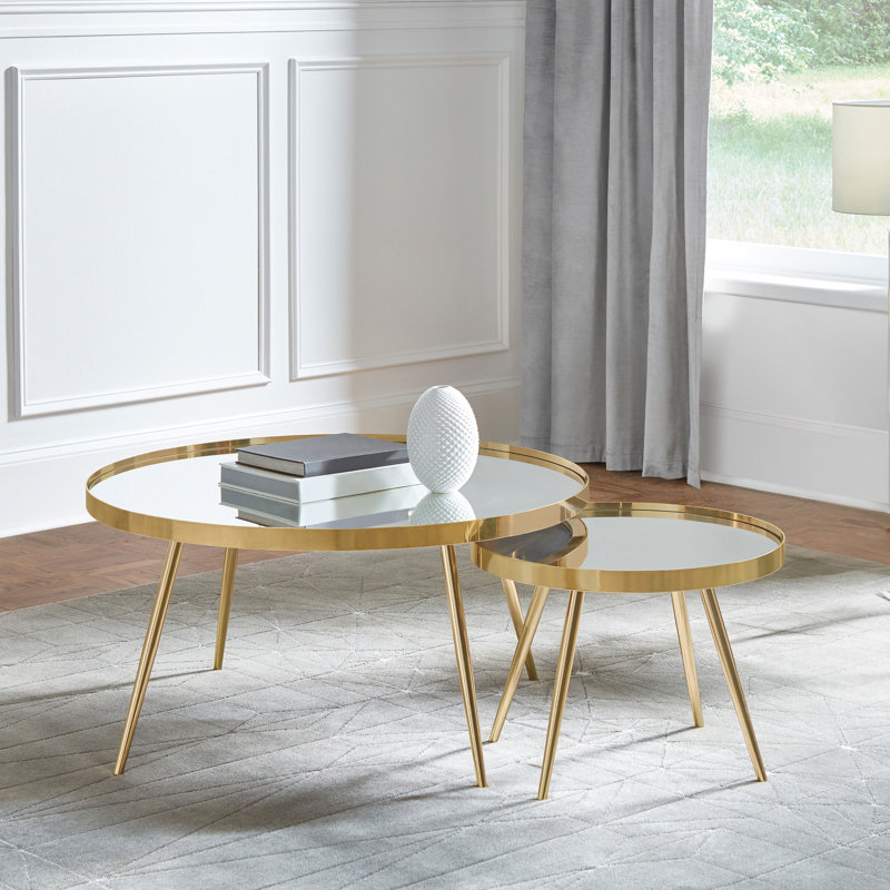 Tables basses gigognes Kaelyn, Doré