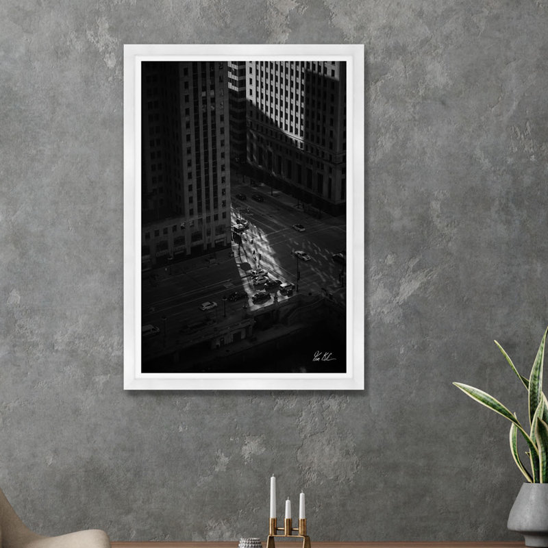 Wacker Drive Chicago II, Cadre blanc, H 42 po x l 29 po x P 1,5 po, Lustre photo encadré