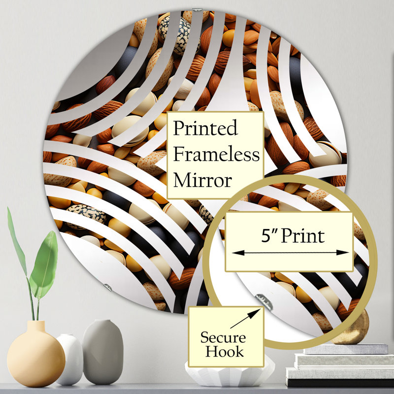 Nuts Heatlhy Snack Harmony III - Miroir décoratif Baptist Fan - MIR117188-Rond, 23,6 po x 23,6 po