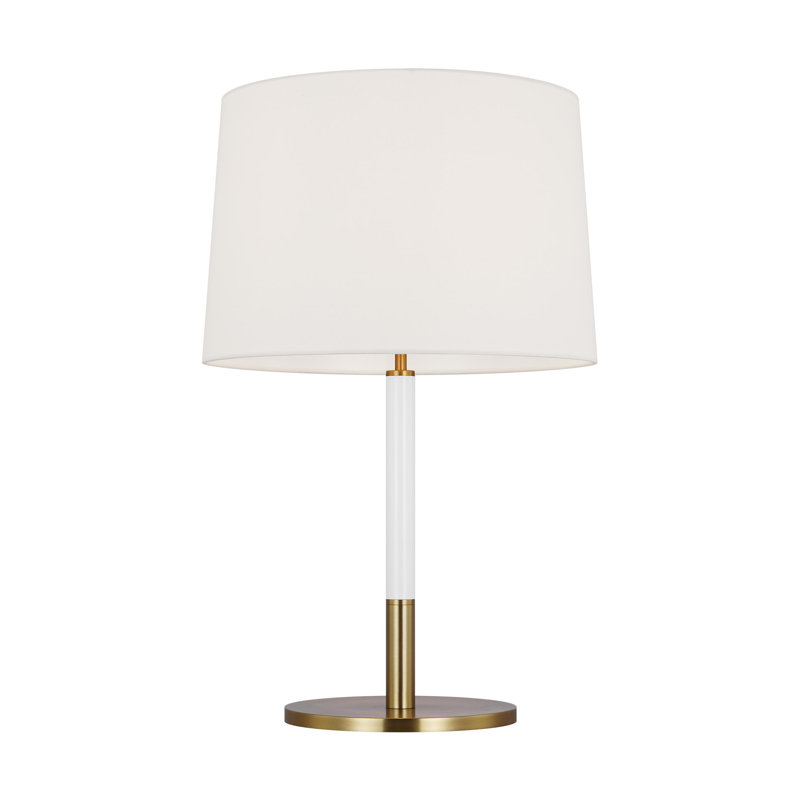 Malena Emilia Table Lamp, Burnished Brass White