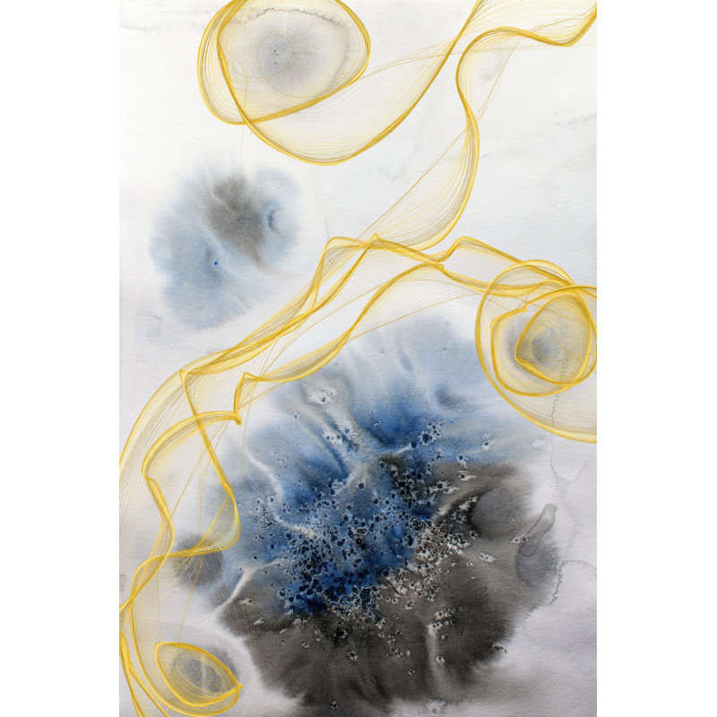 Coastal Watercolour Abstract IV by Irena Orlov - Painting, Black Floater Framed, 46cm H x 30cm W