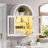 Arched Wall Mounted Glass Bathroom Cabinet with Adjustable Shelving, Surface Mount Lighted Medicine Cabinet with Glass Doors, Floating Storage Cabinet for Bathroom