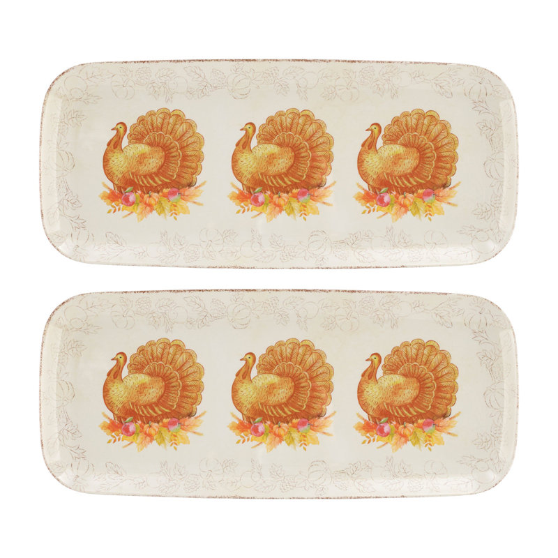 2-Piece Glitter Turkey 15" Tray