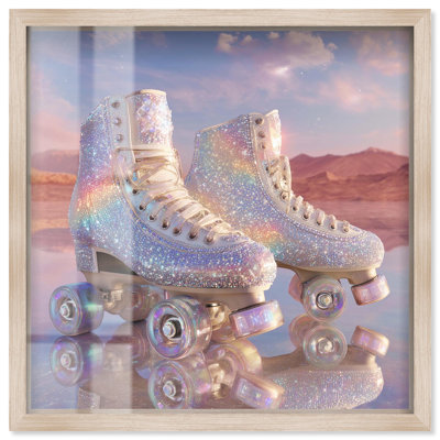 «Sparkling Roller Skates Fashion Art Shadowbox Print» par Art Remedy