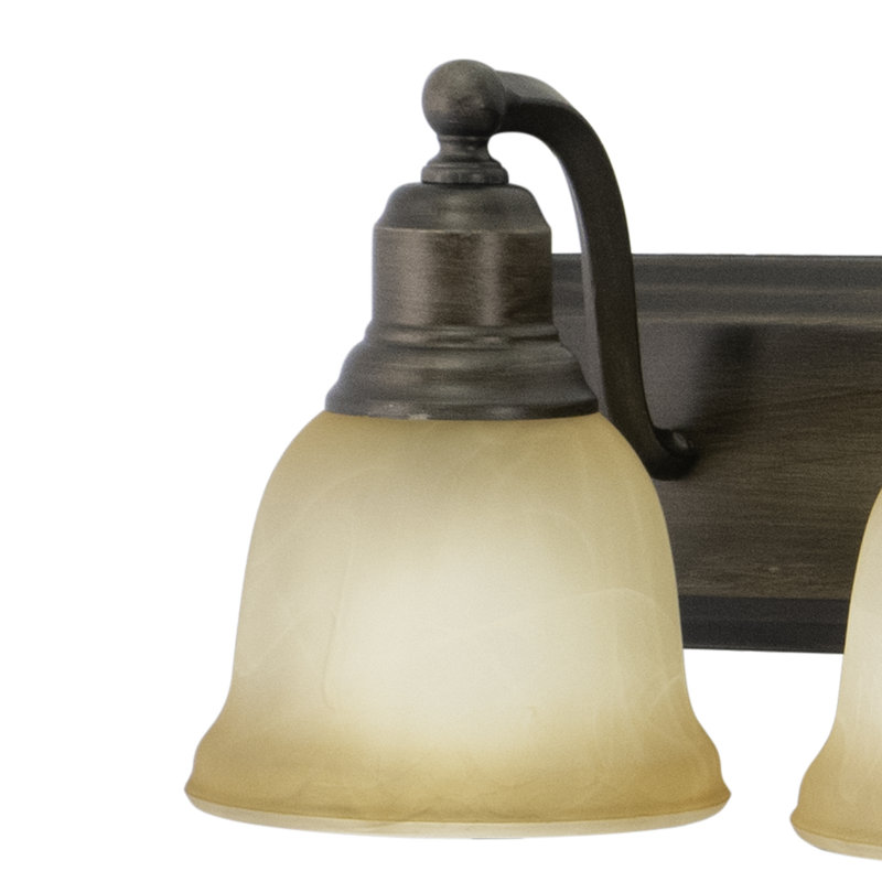 Sutherland 6-Light 48 inch Wide Parisian Bronze Transitional Bathroom Vanity Lighting Fixture, Amber Alabaster Glass Shade, Dimmable, LED Compatible, Over the Mirror Wall Mounted, Full Backplate