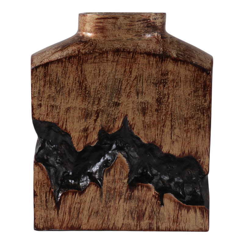 Vase de table artistique avec finition fracturée pour la décoration intérieure - Élégant grand vase en forme rectangulaire pour vases décoratifs