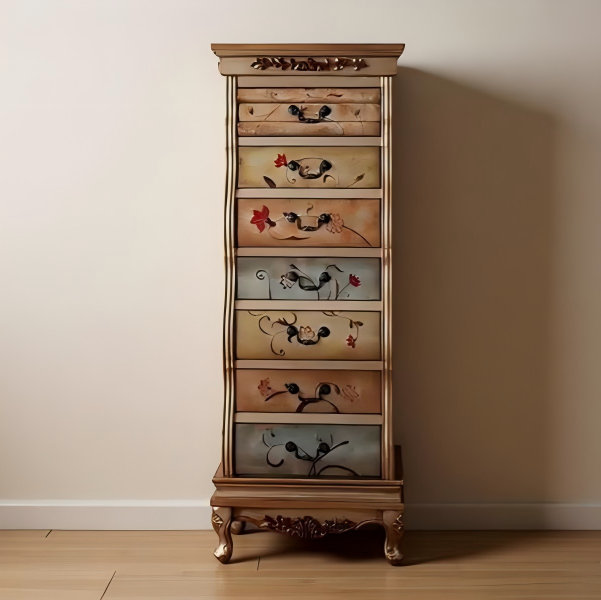 Solid wood wall-mounted painted chest