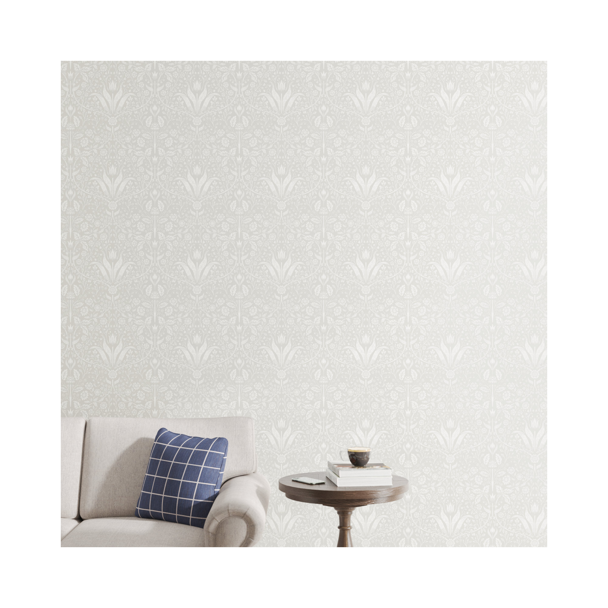 Triste Floral Wallpaper, Light Neutral