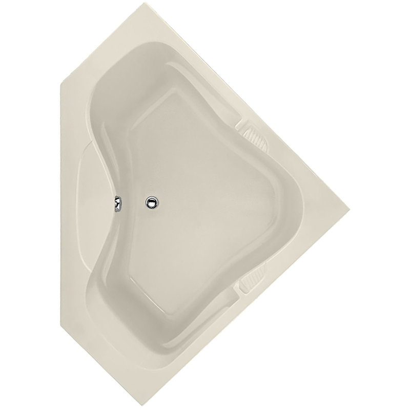 Lara 60'' L Soaking Bathtub, Biscuit, Matte Black