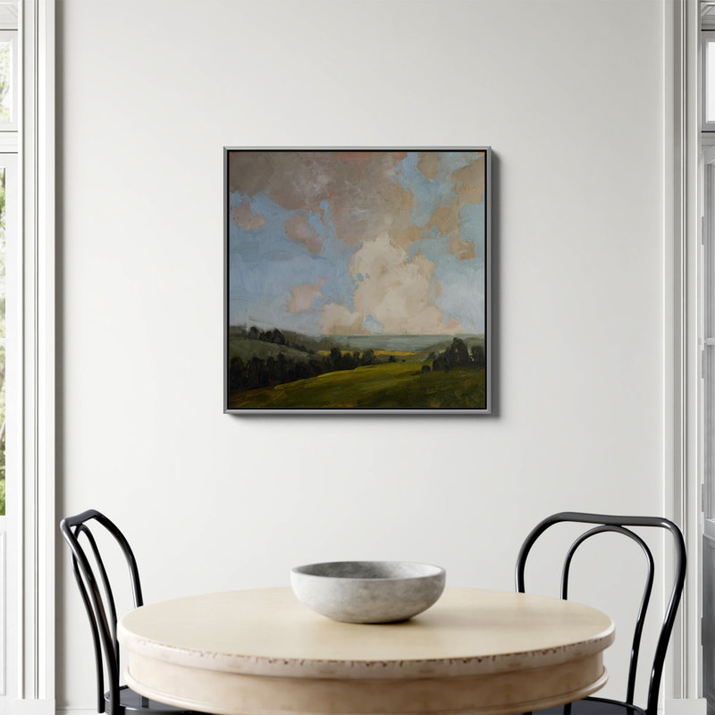 Impression de paysage français par Miss Mustard Seed, Toile argentée avec cadre flottant, Non, H 30 po x l 30 po