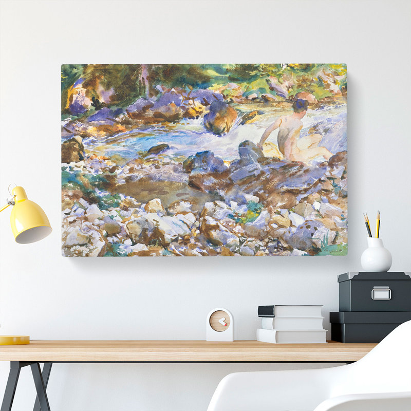 Mountain Stream by John Singer Sargent - Wrapped Canvas Painting, 40cm H x 60cm W x 3cm D