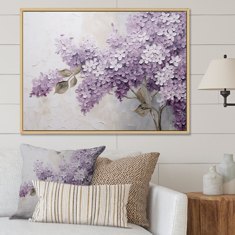 Magnifique paysage de rêve lilas - décoration murale lilas, Reproduction avec cadre flottant, H 12 po x l 20 po, Naturel