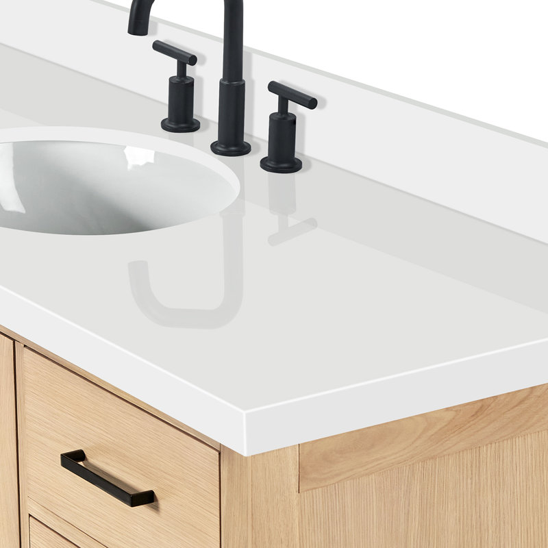 Cambridge 61'' W Single Vanity, Oval, Oak