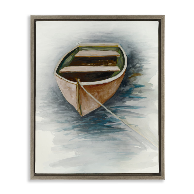 Cadre flottant Sunset Drift Boat, design par Jacob Q, H 21 po x l 17 po, Cadre flottant orme Montalcino