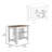 Kitchen Island, Kitchen Table 35" H, Four Legs, Three Open Storage Shelves, White / Walnut