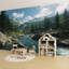 Papier peint adhésif peler et coller avec des pentes recouvertes de pin de rivière H 100 po x l 144 po, papier peint amovible en PVC autocollant pour chambre à coucher, bureau à domicile-341573409