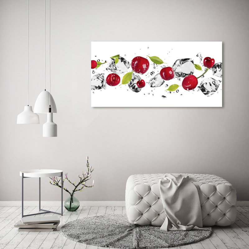 Cherries And Water - Wrapped Canvas Print, 60cm H x 120cm W