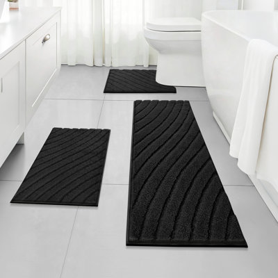 Tapis de salle de bain super absorbant et antidérapant (ensemble de 3)